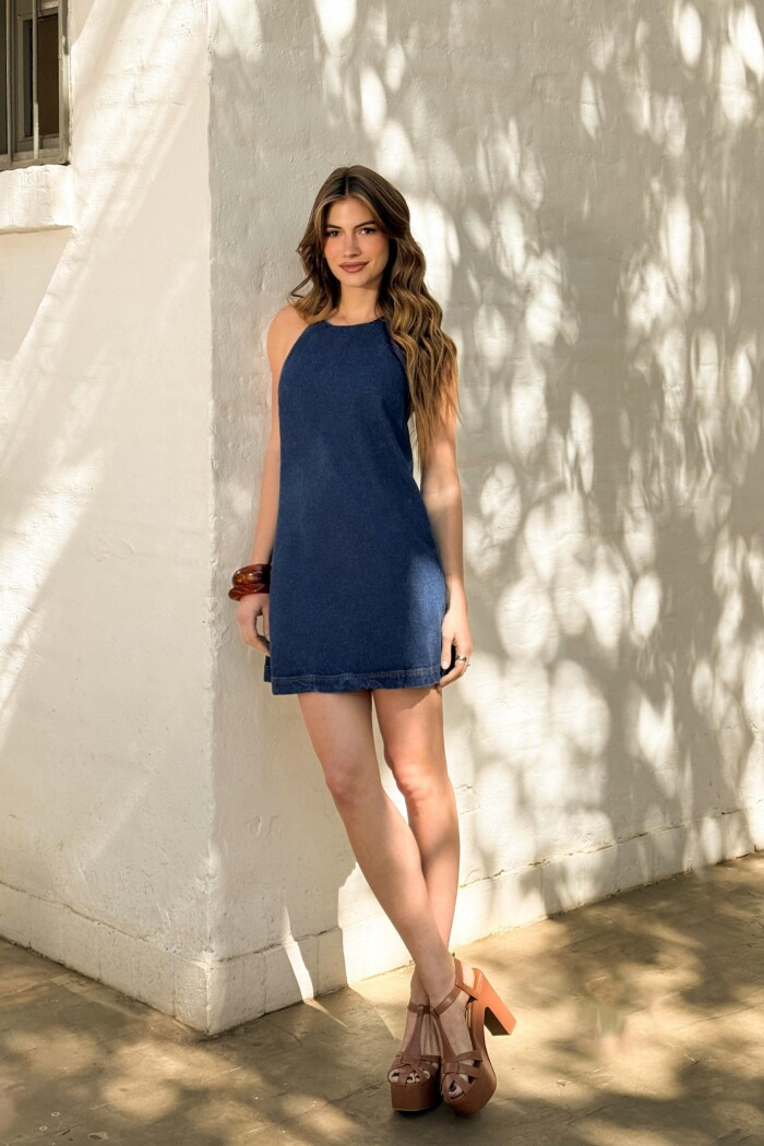 Vestido Gretta Mini Denim Blue Vestido Gretta Mini Denim Blue