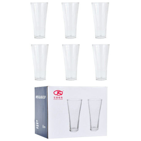 Set de 6 vasos de vidrio Set de 6 vasos de vidrio