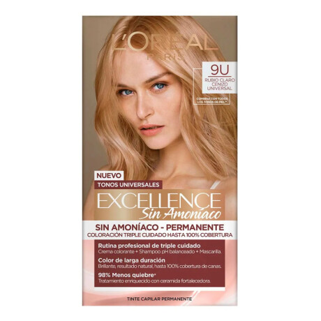 Tintura Para Cabello L'Oréal Paris Excellence Nudes No Amoniaco 9U Rubio Claro Cenizo Universal Tintura Para Cabello L'Oréal Paris Excellence Nudes No Amoniaco 9U Rubio Claro Cenizo Universal