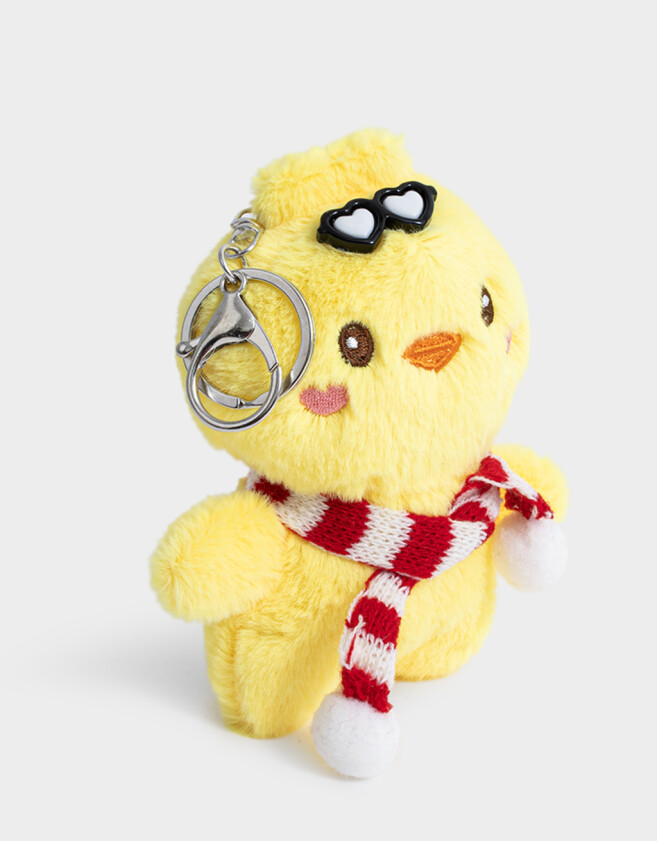 Llavero Peluche Llavero Y Charm De Peluche De Pollito - Amarillo Claro
