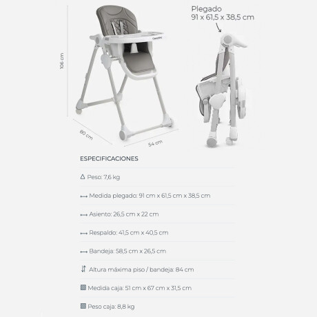 Silla de Comer para Bebés Carestino Petra Ajustable Mora
