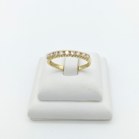 Anillo de oro 18 ktes con circonias, MEDIO SIN FIN. Anillo de oro 18 ktes con circonias, MEDIO SIN FIN.