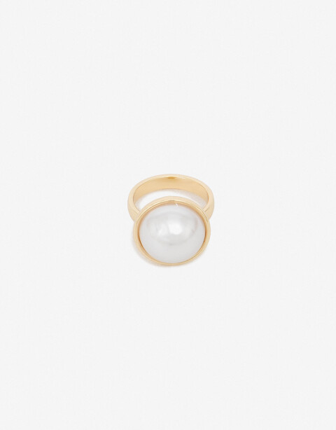 Anillos Medianos y Grandes Perla Anillo Con Perla - Dorado