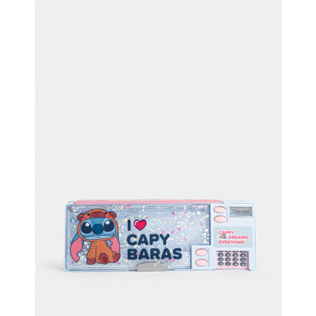 Cartuchera Retro ''stitch Capybara'' Azul Celeste