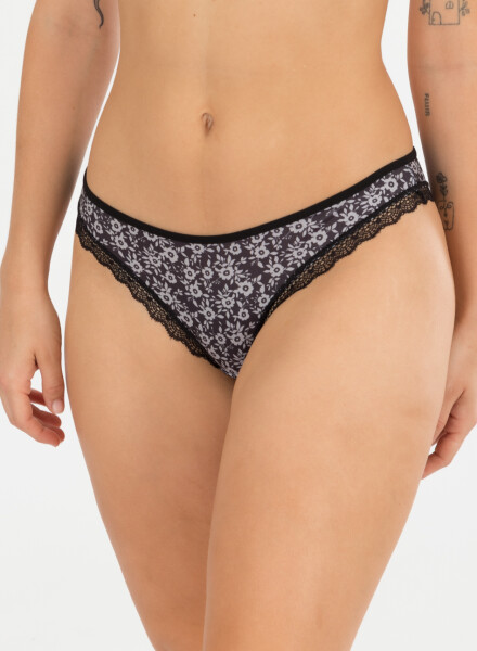 Bikini microfibra estampada Negro