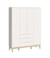 Ropero 4 Puertas 3 Cajones Infantil Eife Blanco