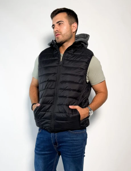 Chaleco con capucha desmontable Timon Negro