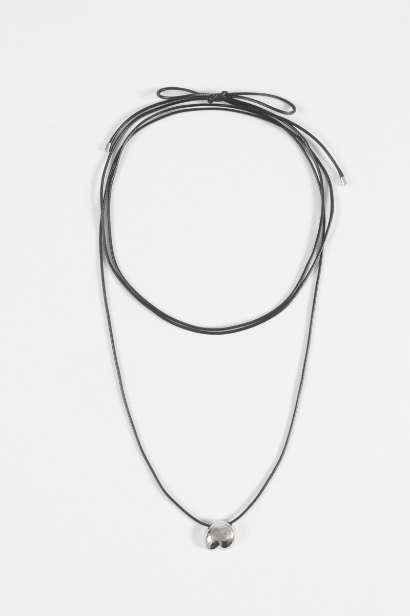 Collar cordón dije bold plateado