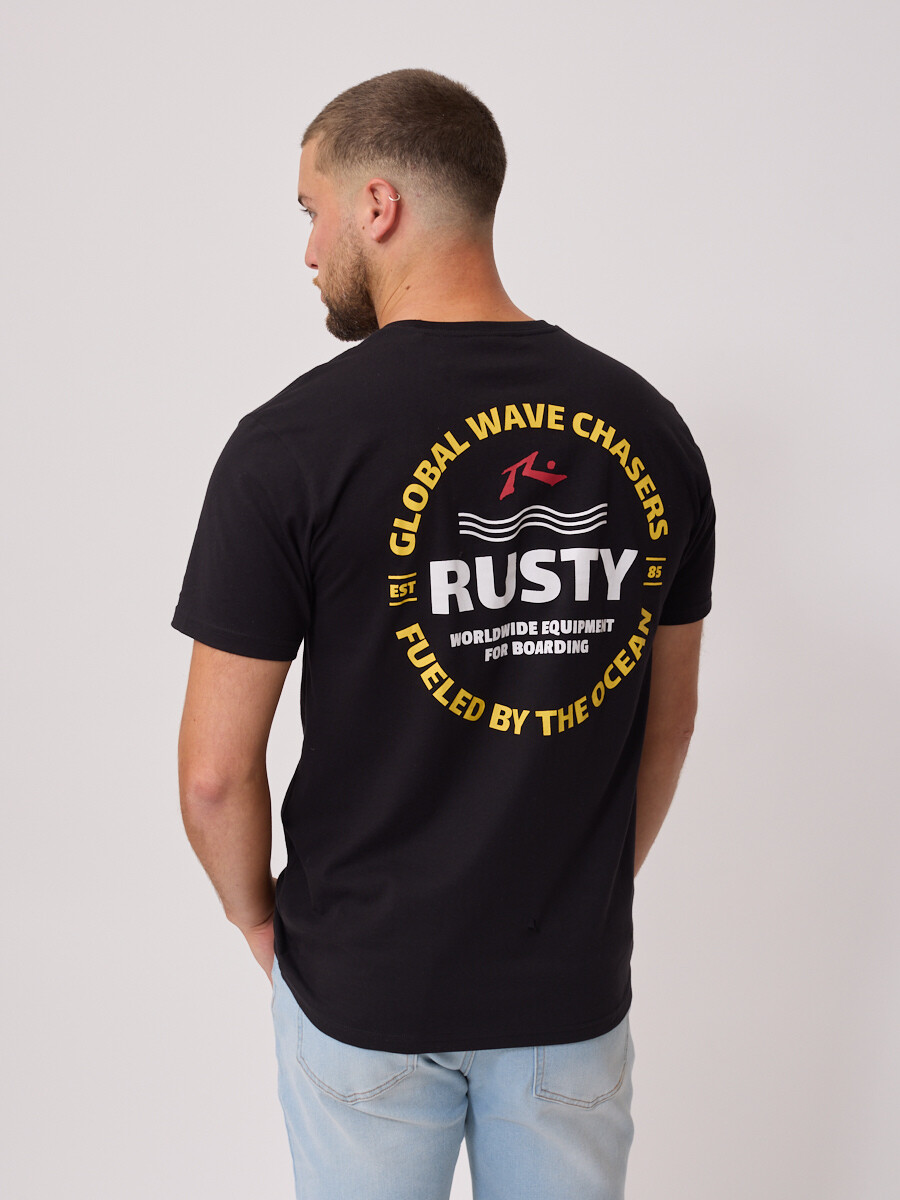 T-SHIRT LEIFU RUSTY - Negro 