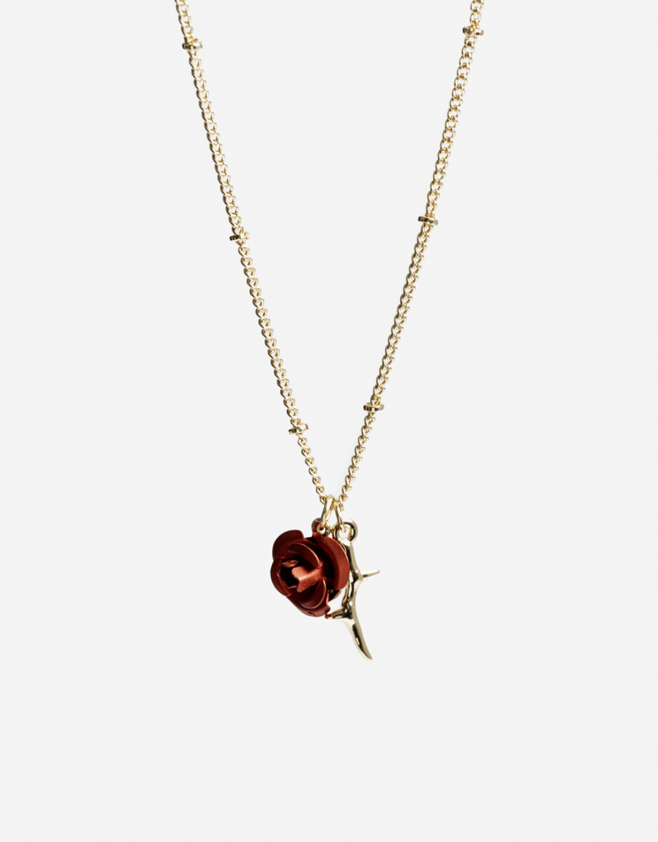 Cadena Con Dije Rosa 