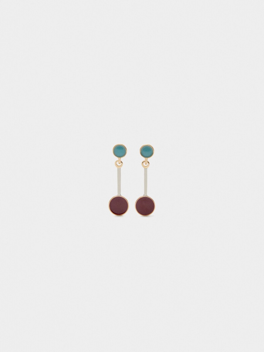 Pendientes Largos De Esmalte multicolor