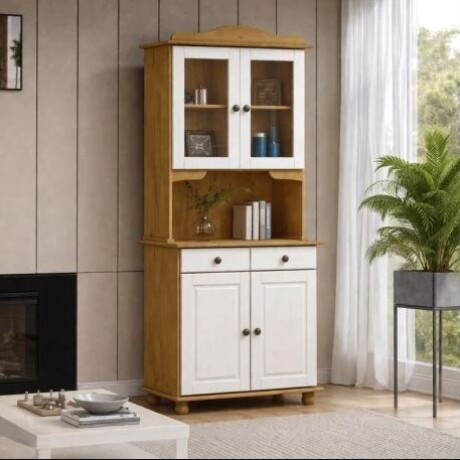 Cristalero 4 Puertas Línea Rubi Blanco/natural 8926VB Cristalero 4 Puertas Línea Rubi Blanco/natural 8926VB