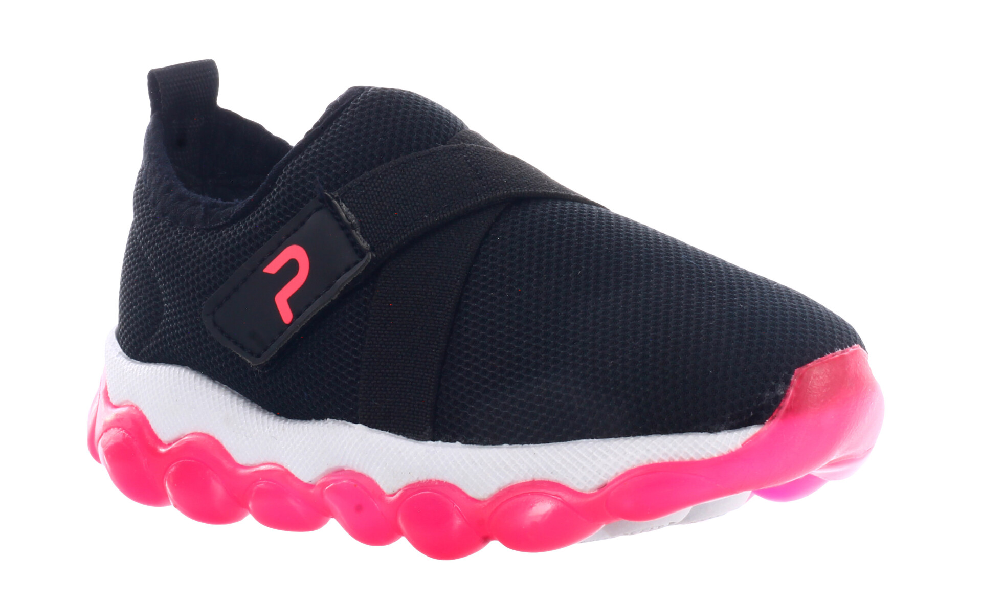 Championes Infantiles Push YAGGY con velcro - Negro - Rosado 