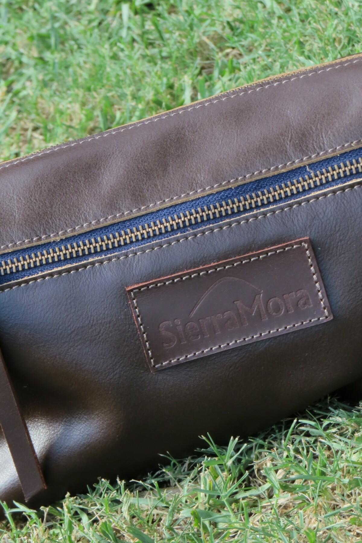 Necessaire de Cuero Marrón Blue Zip