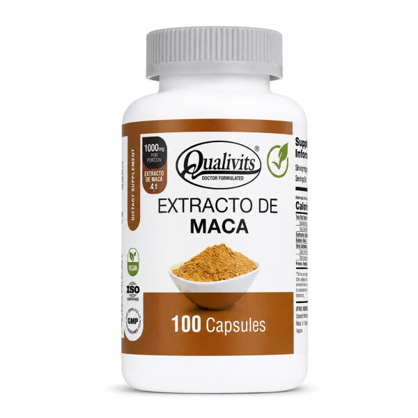 Extracto de Maca 500 mg | 100 Cápsulas - Qualivits Extracto de Maca 500 mg | 100 Cápsulas - Qualivits