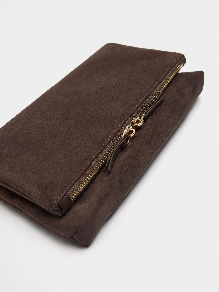 Bolso Bandolera Efecto Piel Con Solapa marron