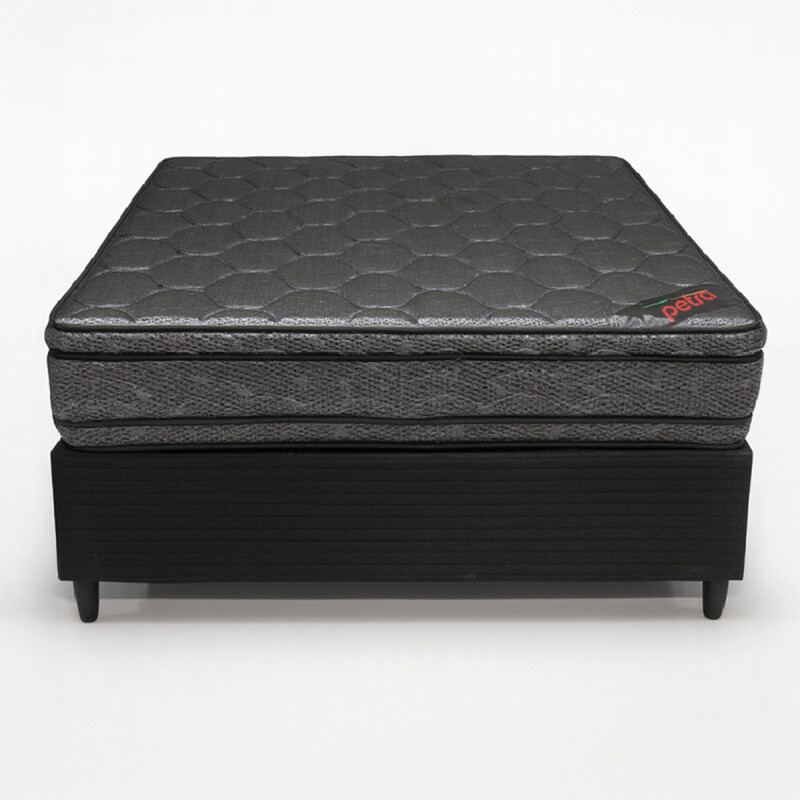 Conjunto Sommier 2 Plazas Titanio Petra Reversible Gris Oscuro Conjunto Sommier 2 Plazas Titanio Petra Reversible Gris Oscuro