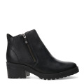 Botas de Mujer Bottero caña baja con cierre de cuero Negro