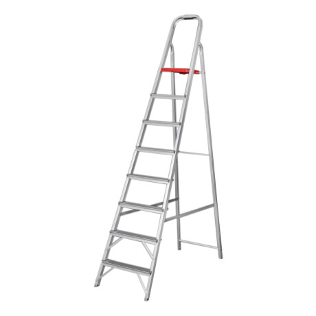Escalera De Aluminio Tijera 8 Escalones Plegable Gris