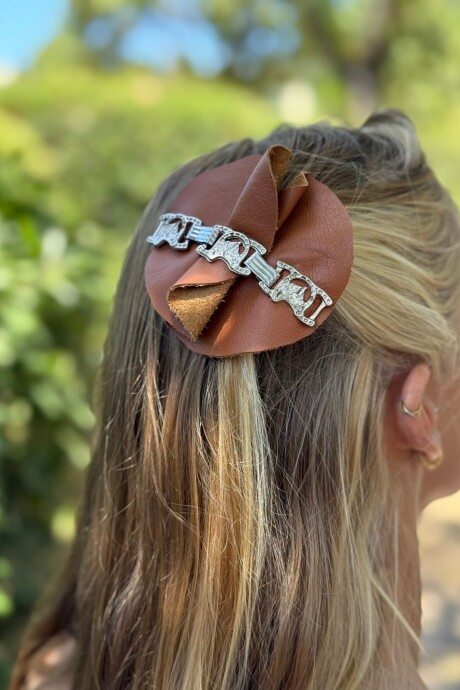 Round Leather Headpiece Camel