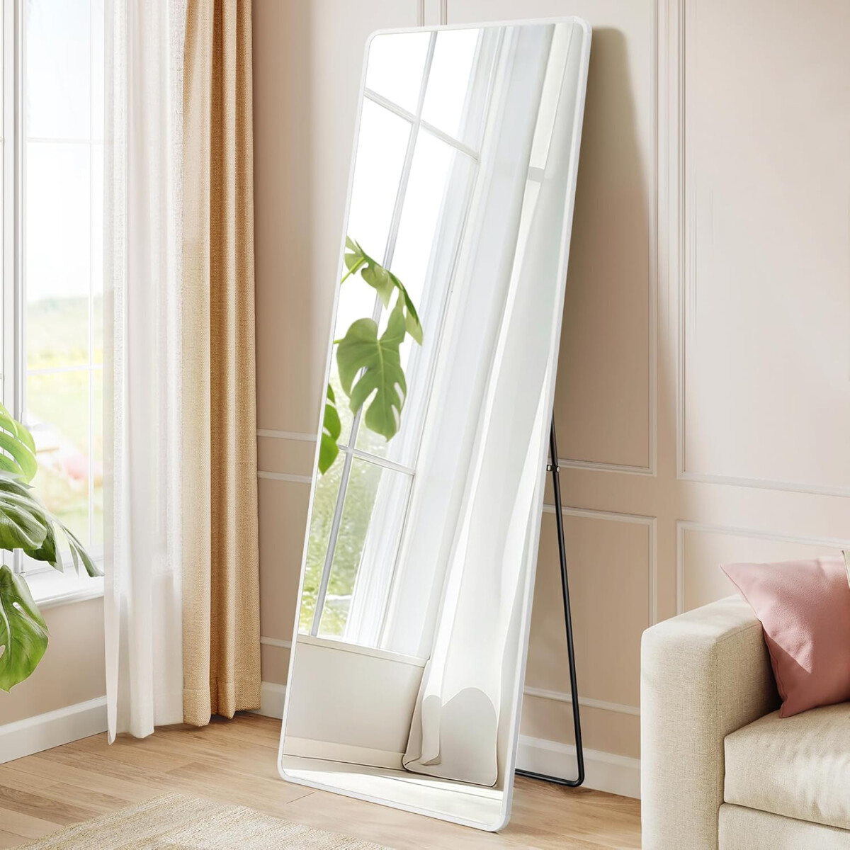 Espejo De Pie Rectángular Cuerpo Entero Fm06 50 X 150 Cm - BLANCO 