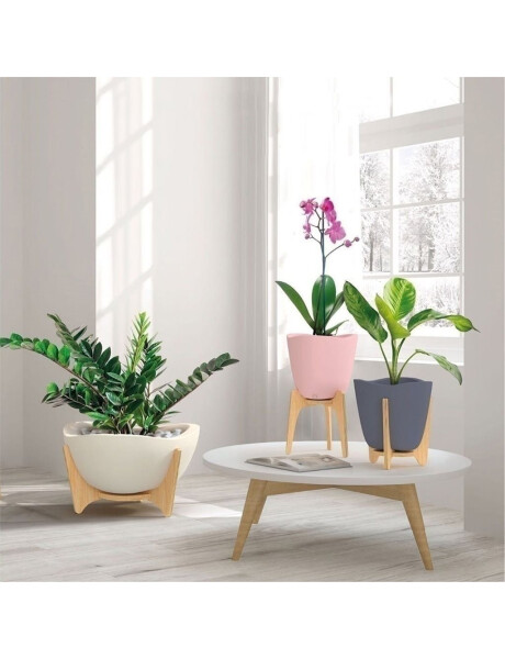 MACETA C/BASE MADERA 38X20CM TRYAS ROSA MACETA C/BASE MADERA 38X20CM TRYAS ROSA