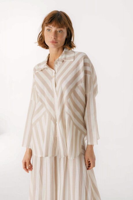 Camisa Zeia Rayas Beige