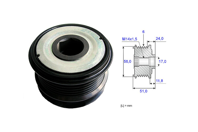 Polea Alternador Marcha Libre Chrysler Voyager 02-25 Polea Alternador Marcha Libre Chrysler Voyager 02-25