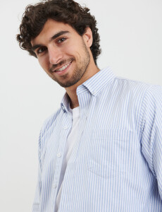 012584 CAMISA HARRY Celeste/blanco