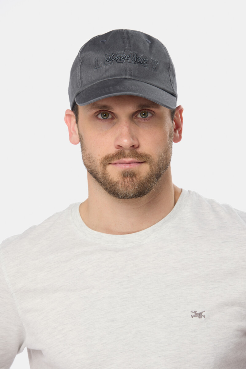 GORRO VISERA DE LONA BORDADO - Gris 