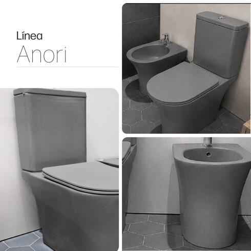 JUEGO DE LOZA SANITARIA ANORI GAMAS DE GRIS PARA BAÑO GAMAS DE GRIS
