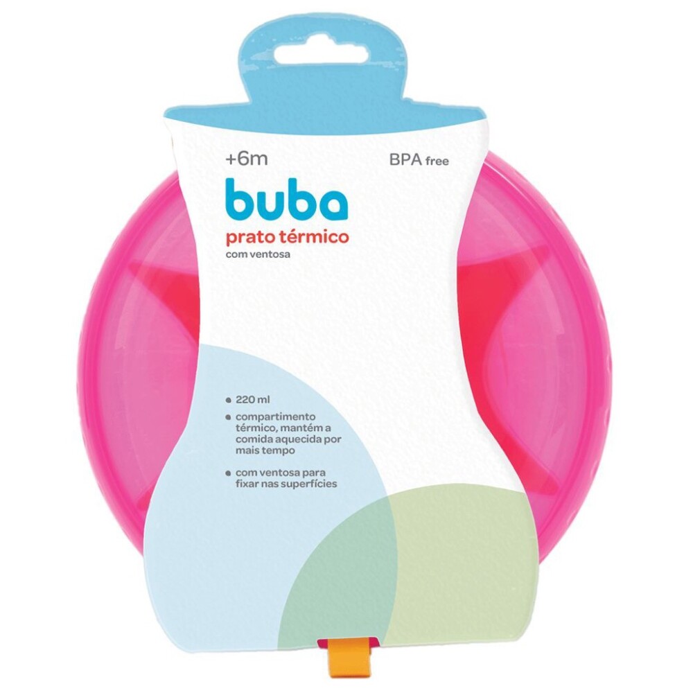 Plato termico con ventosa BUBA rosa