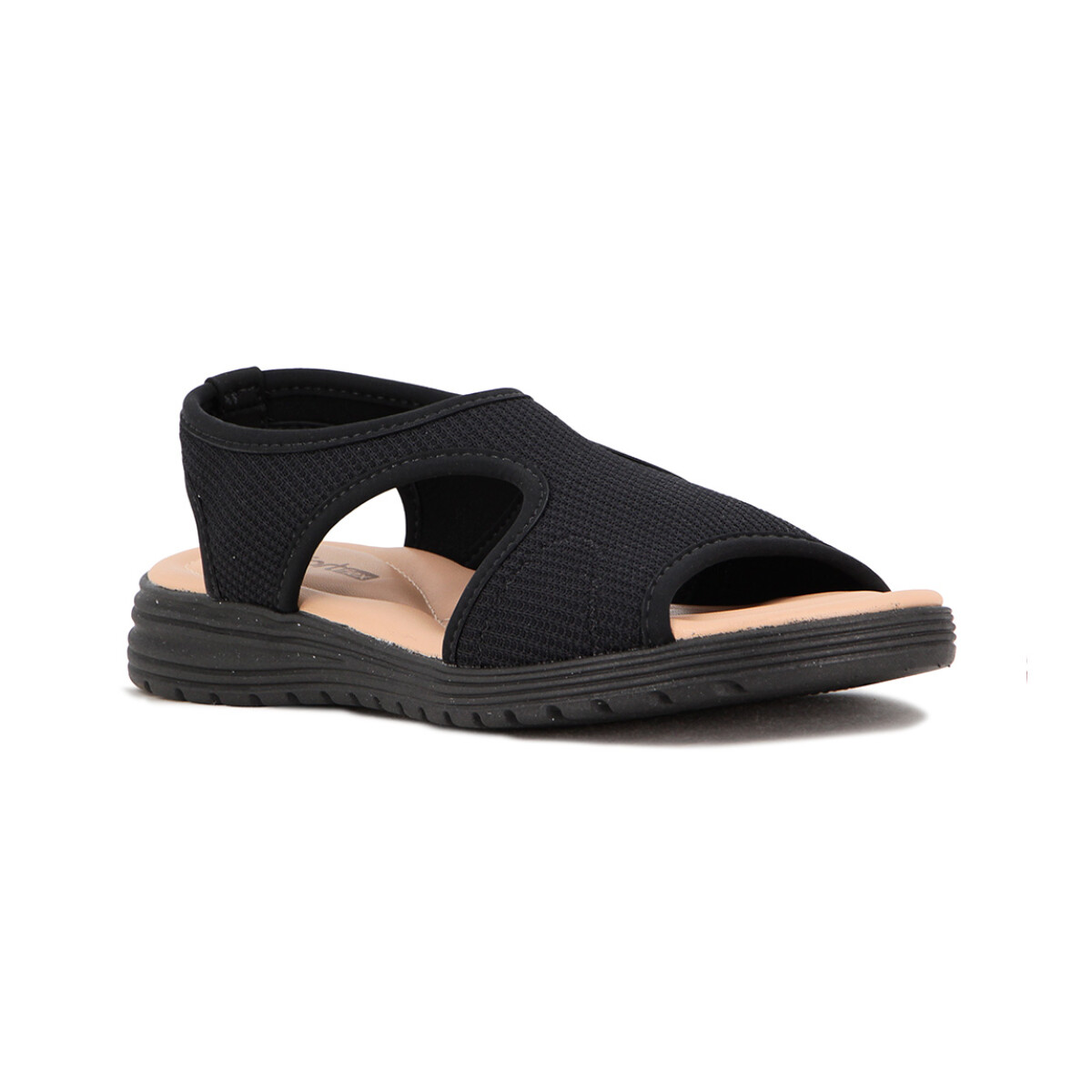 Comfortflex Sandalia Elastizada Suela Baja - Negro-negro - Negro-negro 