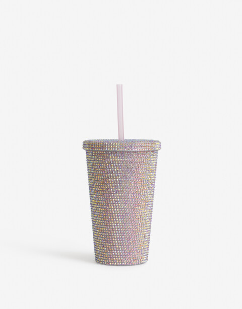 Artículos cocina Vasos Vaso Con Glitter Rosa - Rosa Metalizado