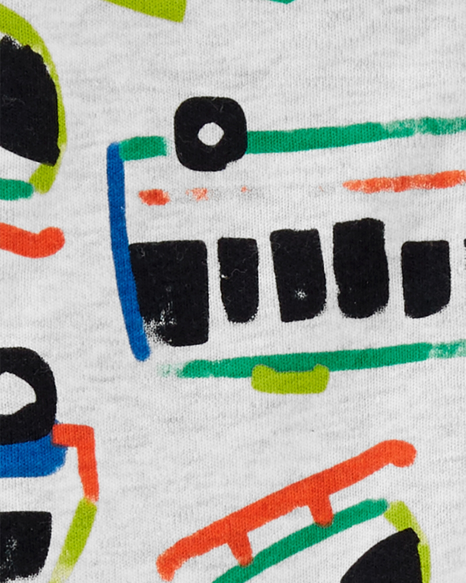 Pijama una pieza de algodón, con pie, diseño vehículos Sin color