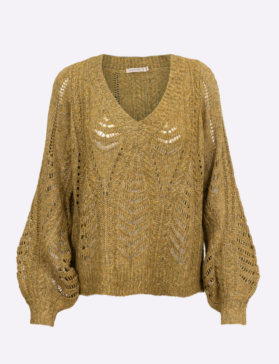 Sweater calado cobre