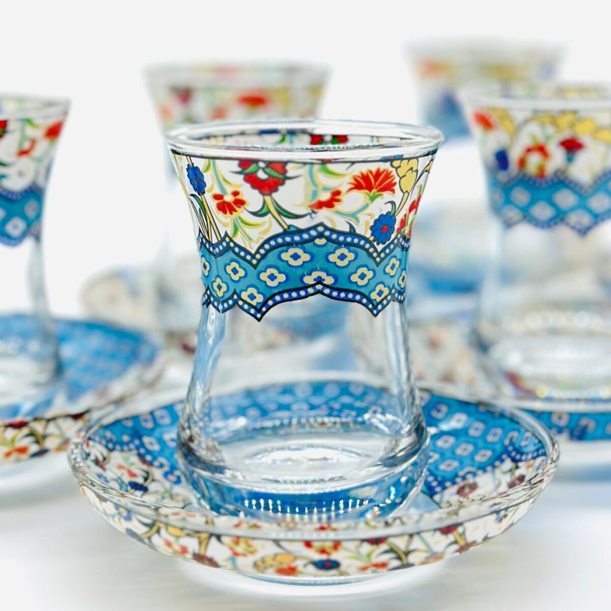 Vaso de té de vidrio X1 - Azul 