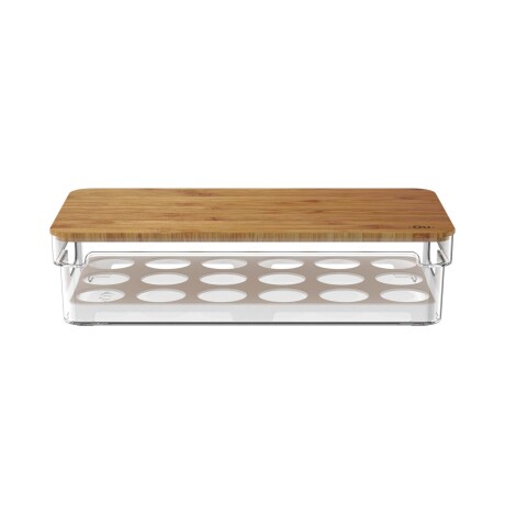 ORG HUEVOS C/TAPA BAMBÚ SMALL PLASTICO NATURAL-BEIGE CLEAR FRESH