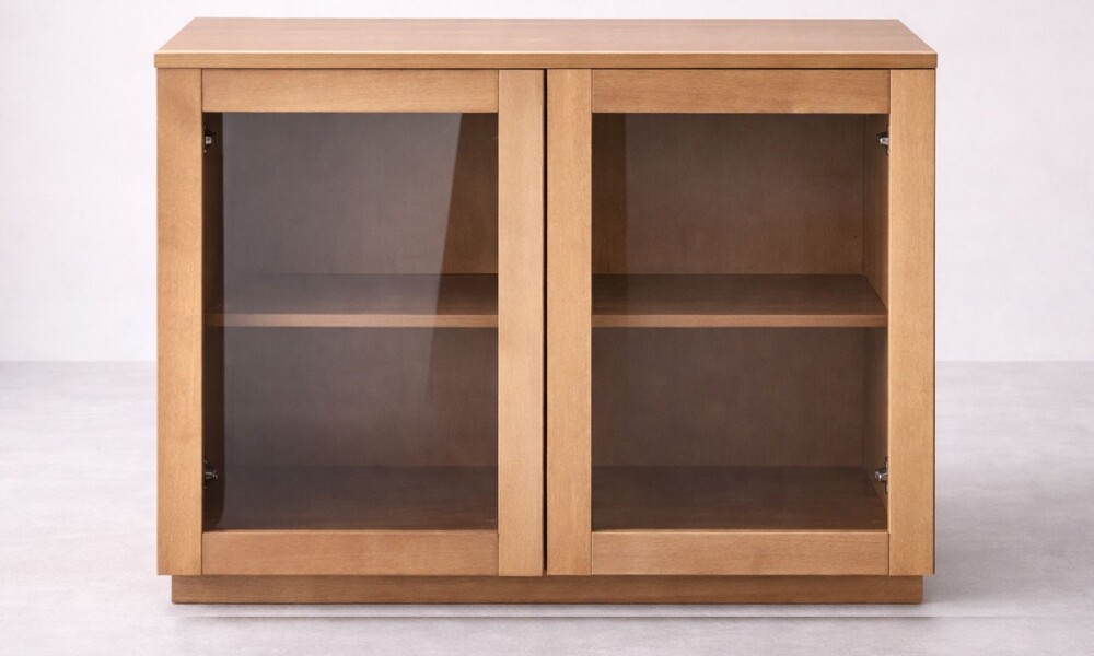 Aparador AMBAY Natural con Vidrio Aparador AMBAY Natural con Vidrio