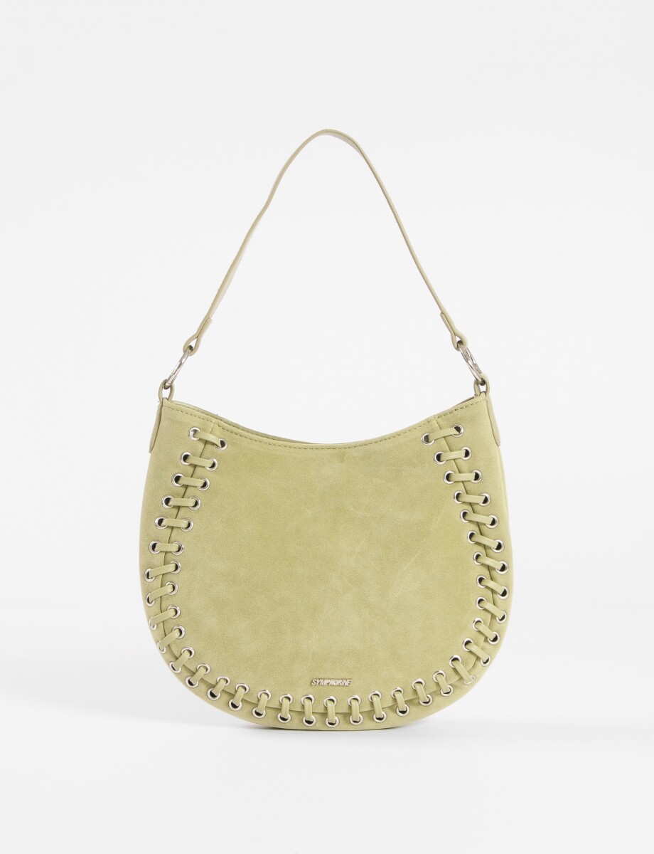 Cartera de hombro suede trenzado - lima 