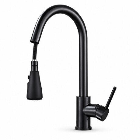 Grifo Monocomando Manguera Extensible Cocina Moderno Negro