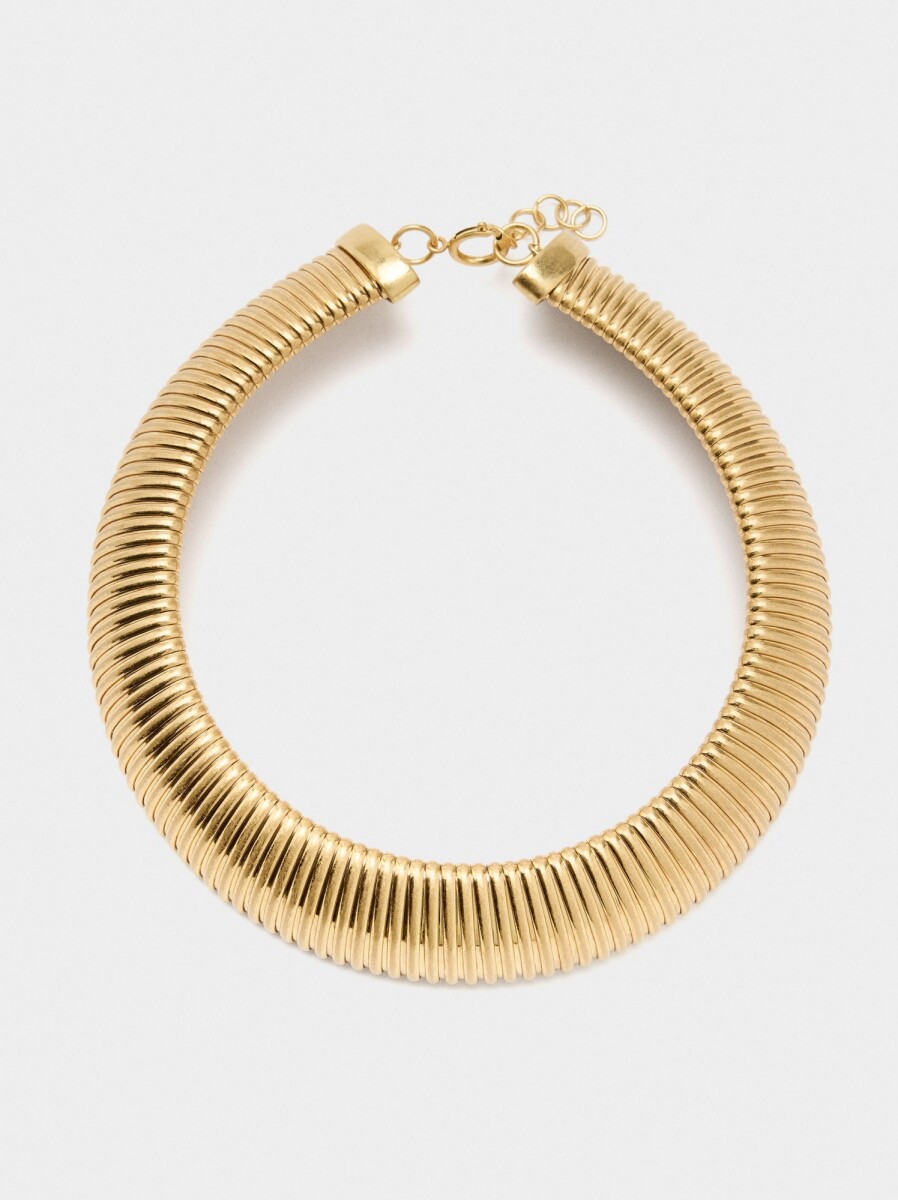 Collar Tubular Con Rayas - dorado 