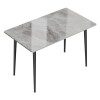 Juego de comedor mesa mármol + 4 sillas en ecocuero Gris