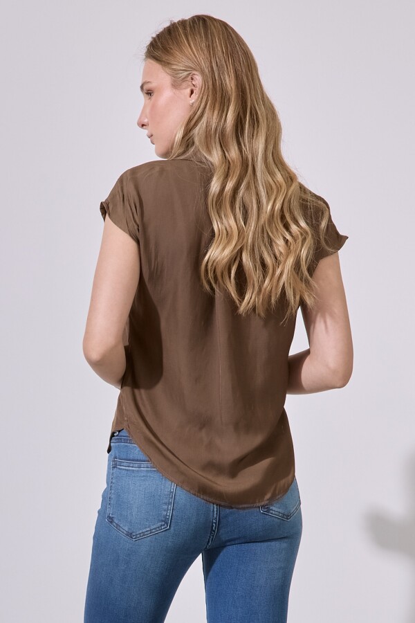 Camisa Saten MARRON