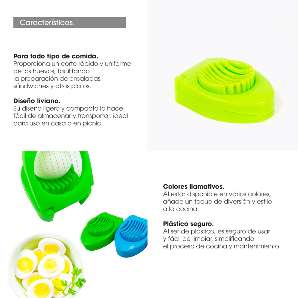 Cortador Huevo Cortahuevo Plastico Varios Colores Color verde