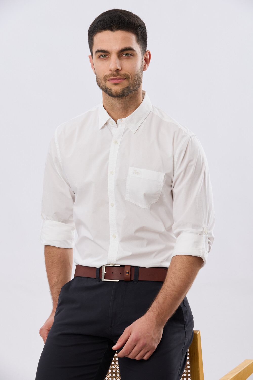 CAMISA LISA DE ALGODÓN Blanco