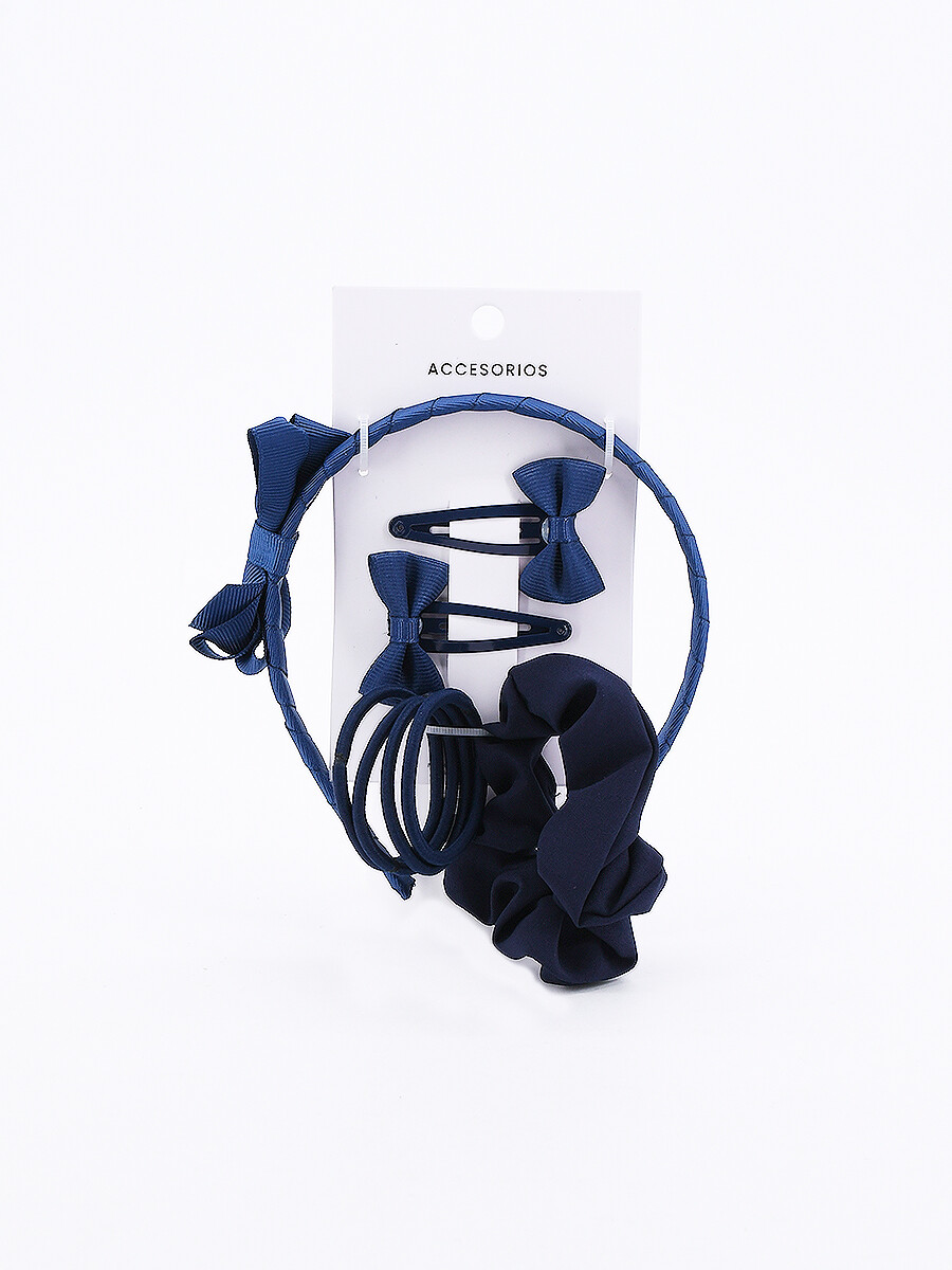 VINCHA + ACCESORIOS SET X 8 - AZUL 