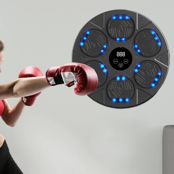 Maquina De Boxeo Musical Goldtech Bluetooth Simulador Luces Variante Color Negro