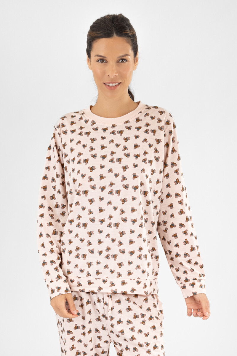 Pijama flor leopard Lila