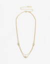 Collares Cortos Cubic zirconia Collar Con Dije De La Línea Delicates. - Dorado